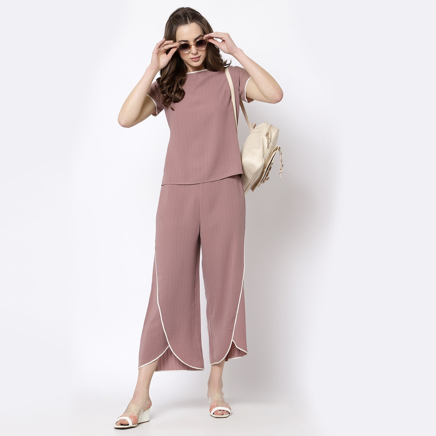 Buy Pink Wrap Plazzo for Women-1