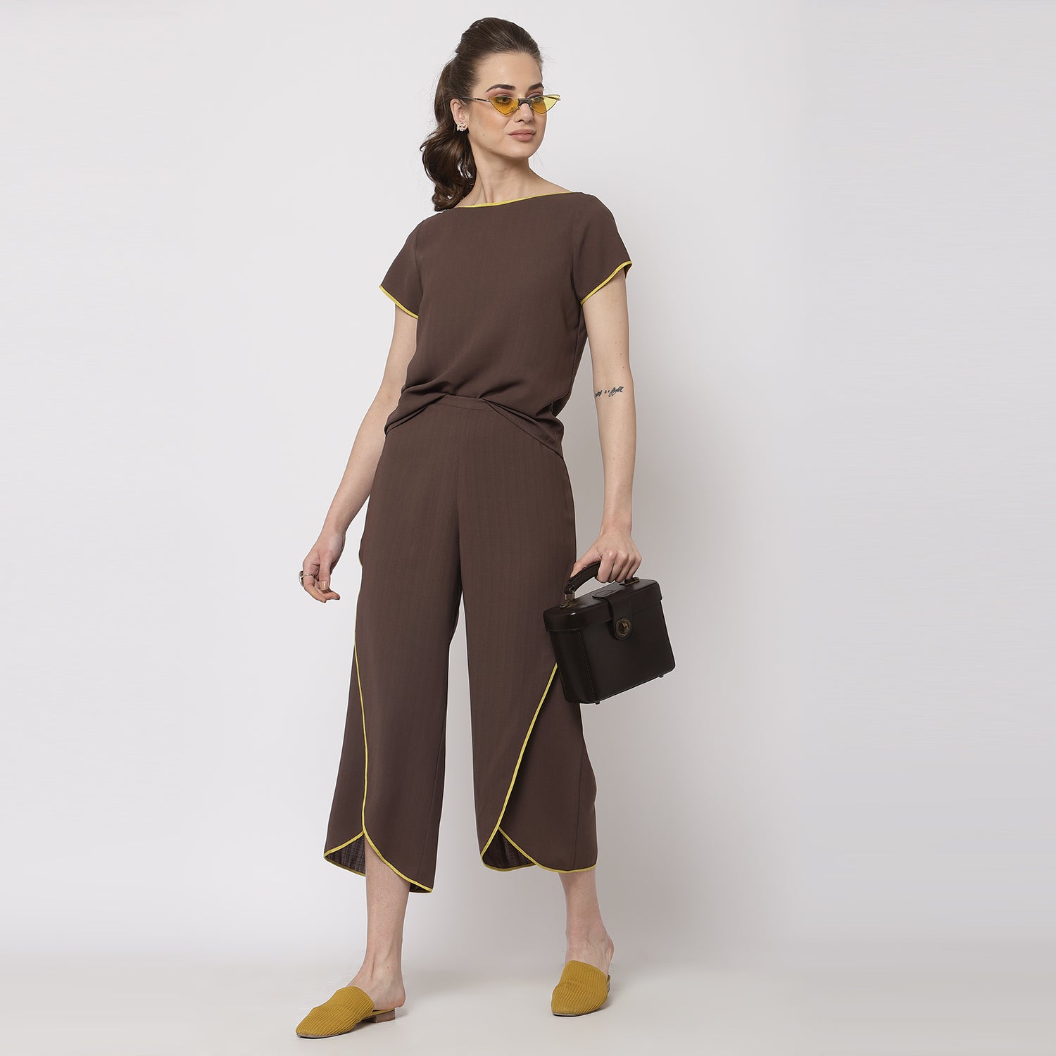 Buy Brown Wrap Women's Plazzo-3