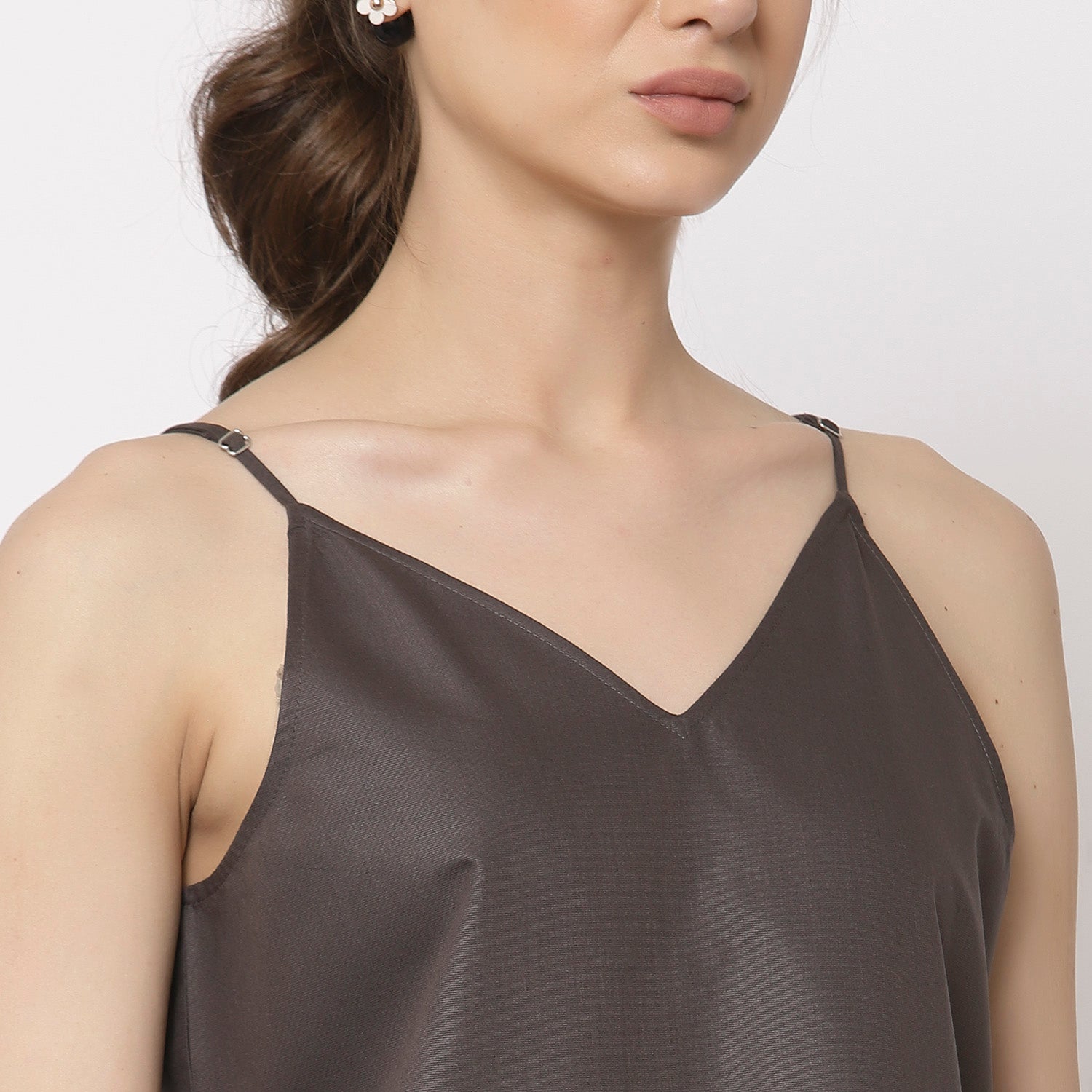 Buy Grey Spaghetti Top for Women-3