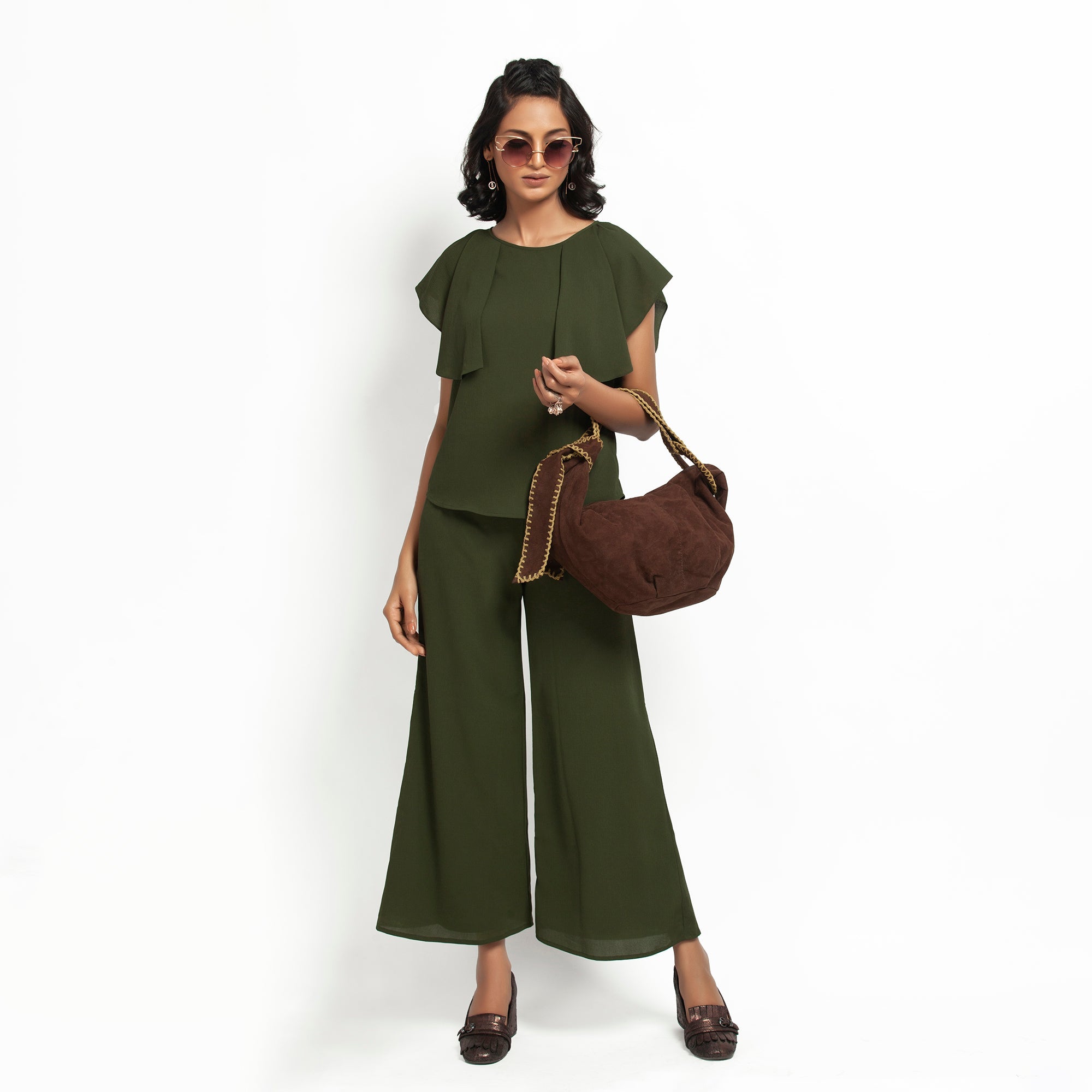 Buy Green Crepe Top for Women-2