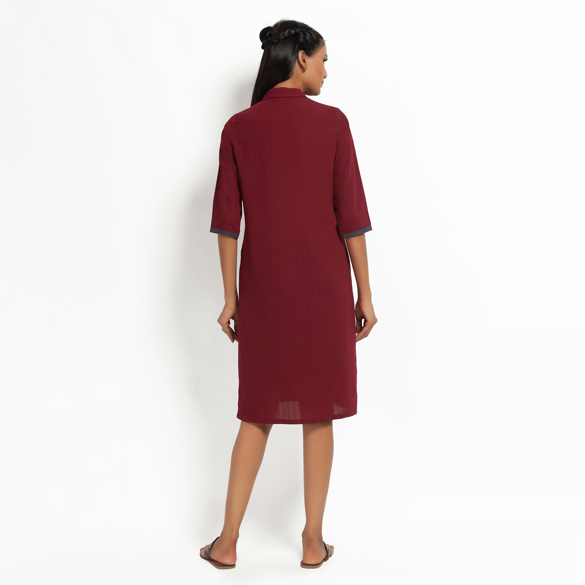 Maroon Straight Tunic Jacket for Women-2