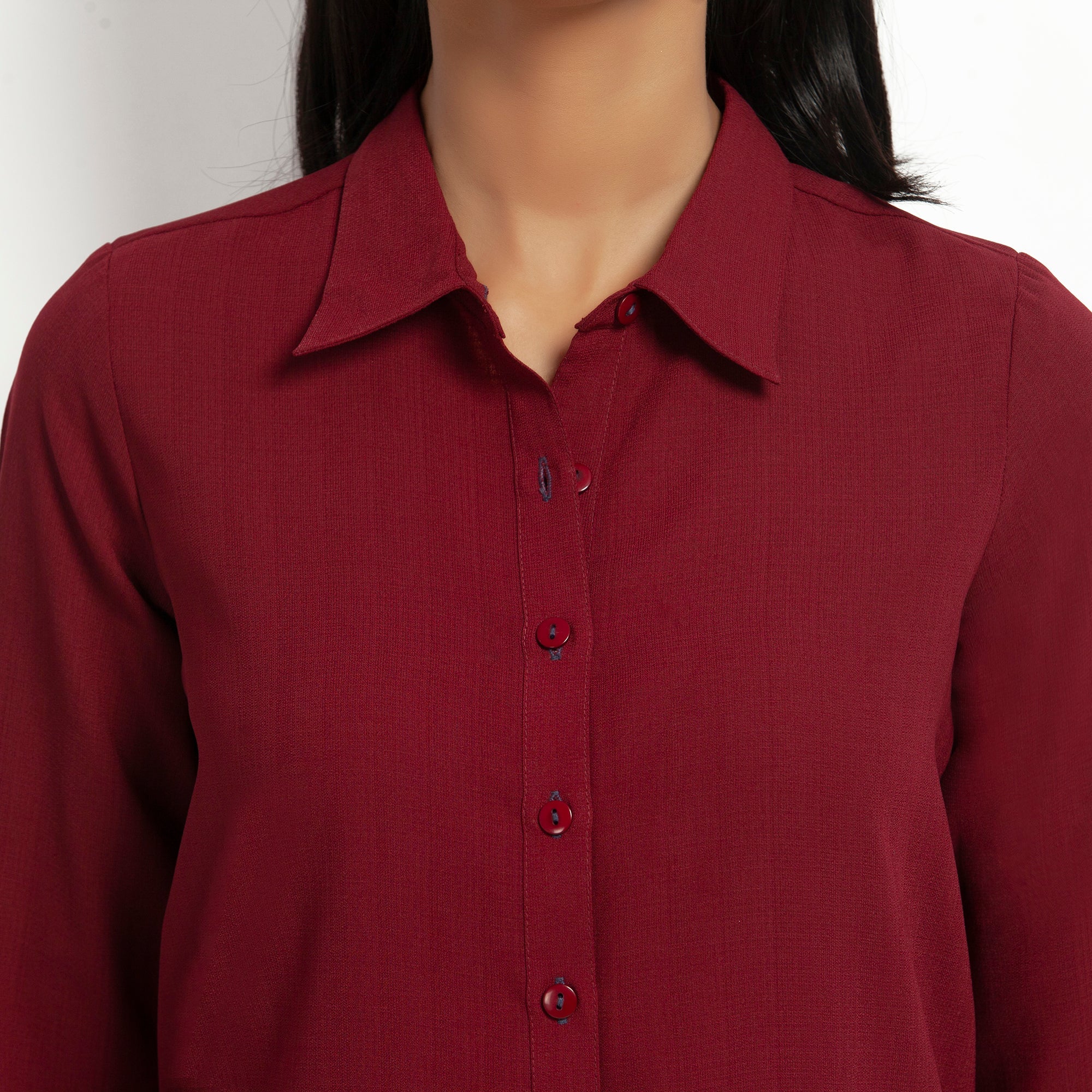 Maroon Straight Tunic Jacket for Women-3	