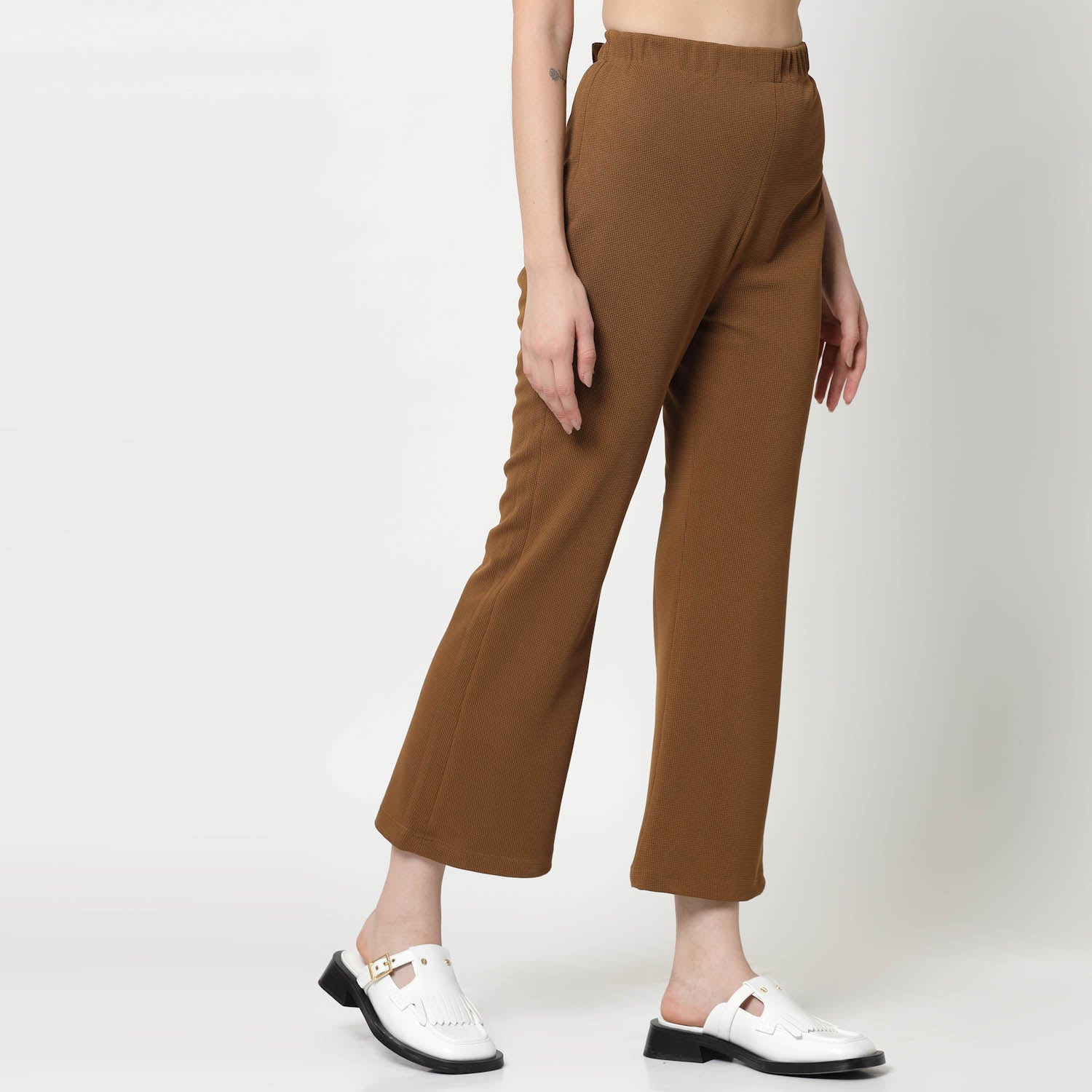 Mustard Lycra Bell Bottom Pant,formal pants	
loose pants for women	
