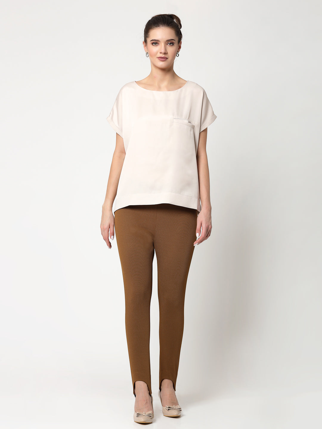 Mustard Lycra Pant With Foot Straps,formal pants	
loose pants for women	