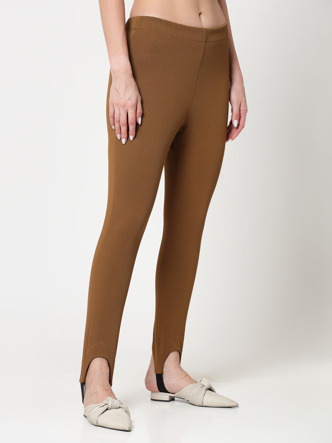 Mustard Lycra Pant With Foot Straps,formal pants	
loose pants for women	