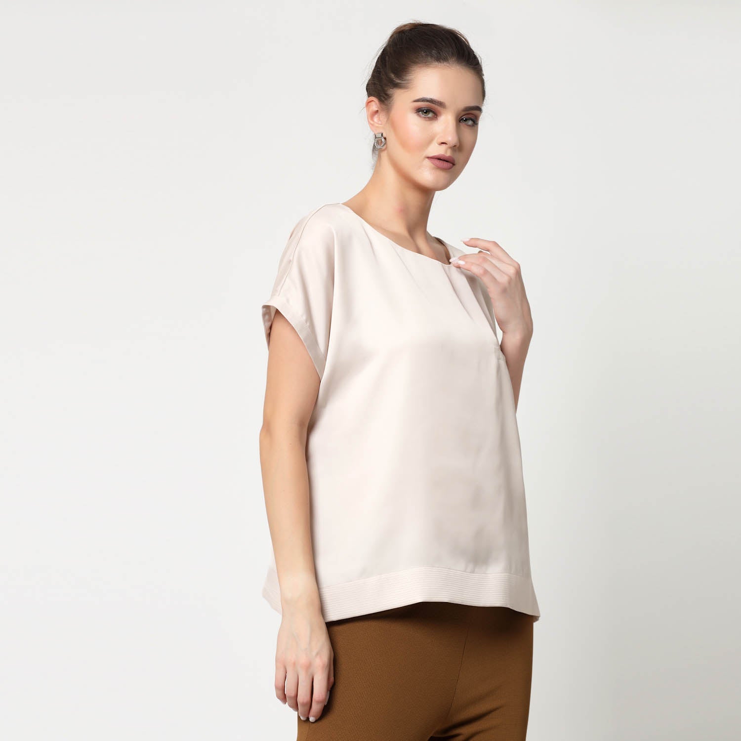 Off White Top With Quilting & Pocket, formal tops for women	
tops for women stylish	
office dress for women	
stylish tops for women	