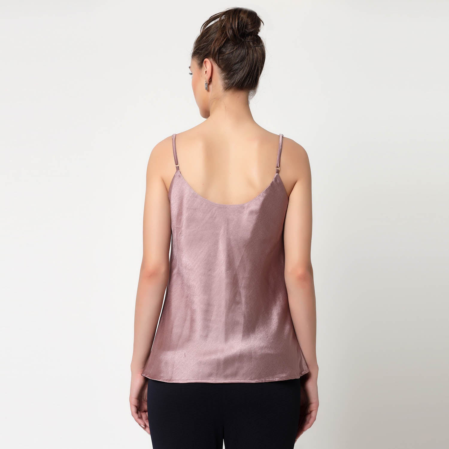 Pink Satin Cowl Neck Spaghetti, formal tops for women	
tops for women stylish	
office dress for women	
stylish tops for women	