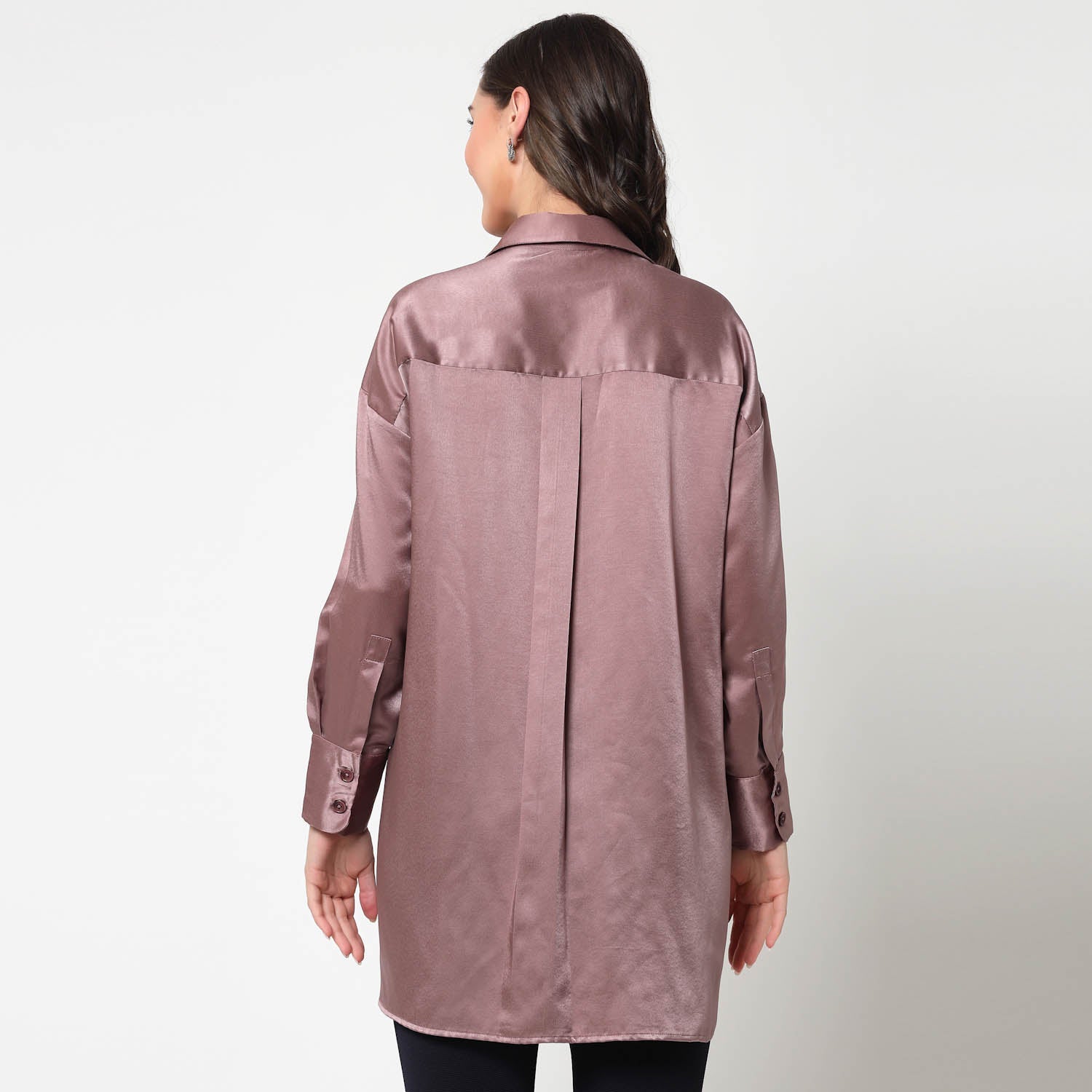 Pink Satin Oversize Long Shirt, womens formal shirts	
cotton shirts for women	
Ofiice shirts for women	