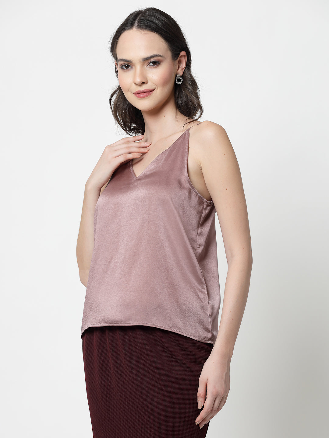 Pink Satin Spaghetti Top, formal tops for women	
tops for women stylish	
office dress for women	
stylish tops for women	