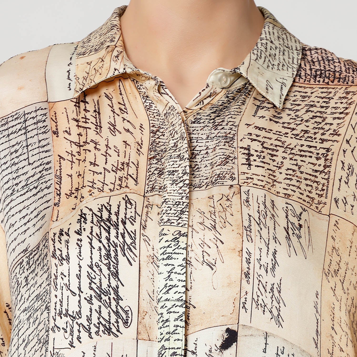 Post Card Print Long Shirt, womens formal shirts	
cotton shirts for women	
Ofiice shirts for women	