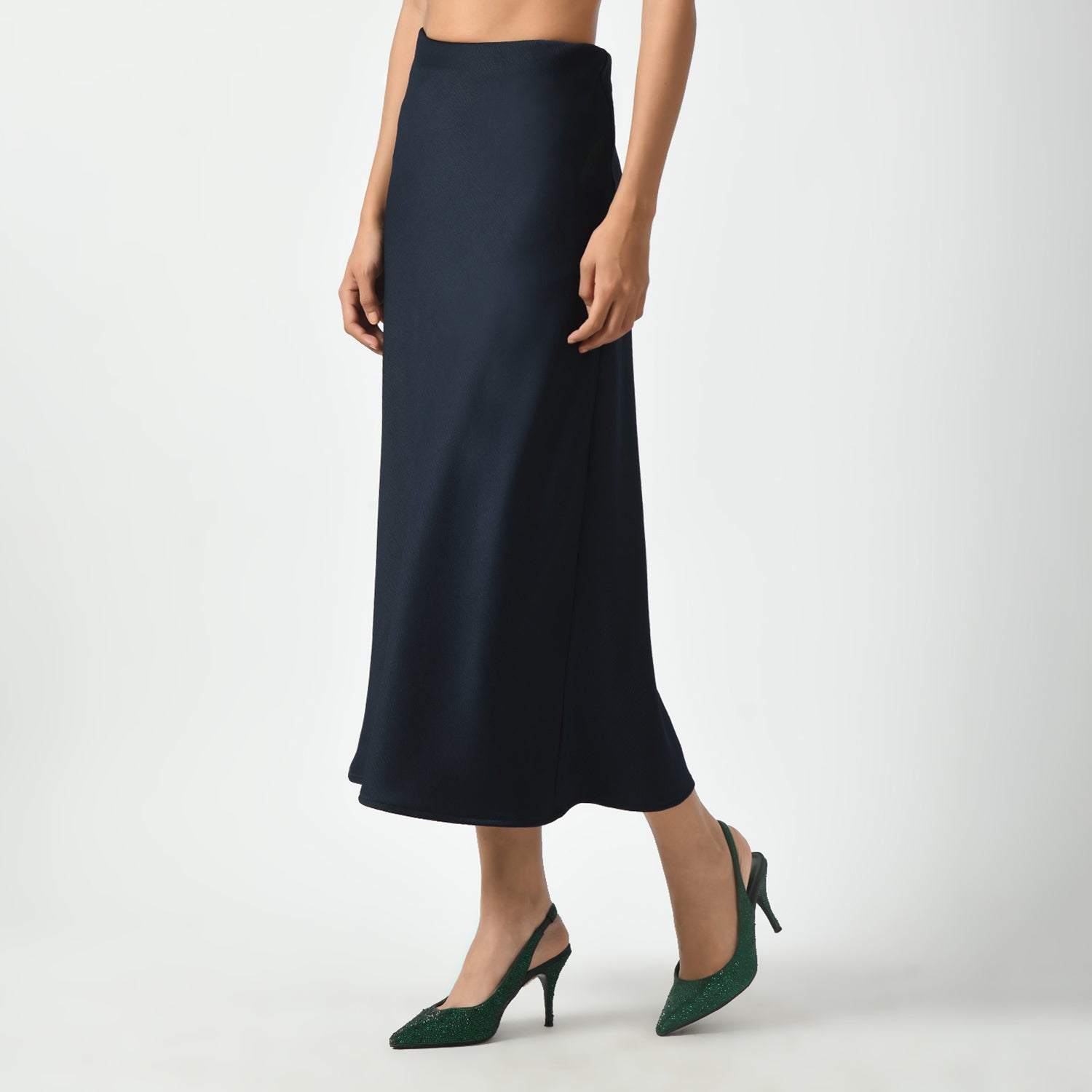 Navy Blue Bias Skirt