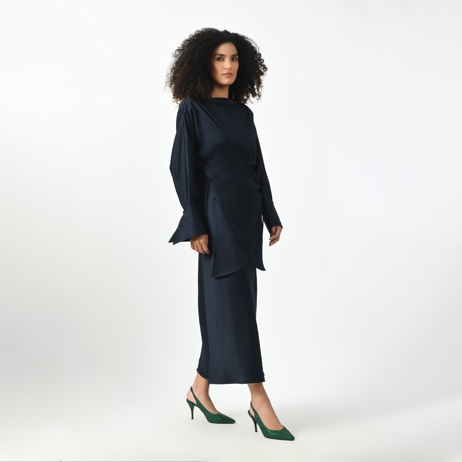 Navy Blue Asymmetrical Top