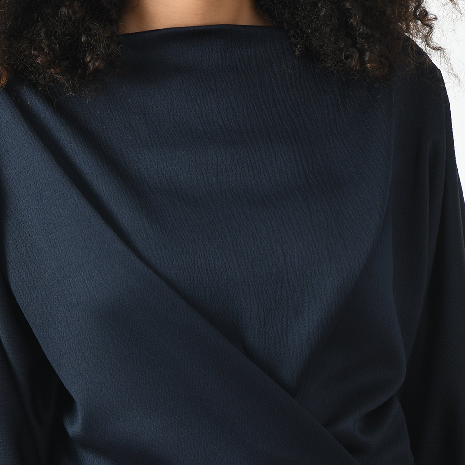 Navy Blue Asymmetrical Top