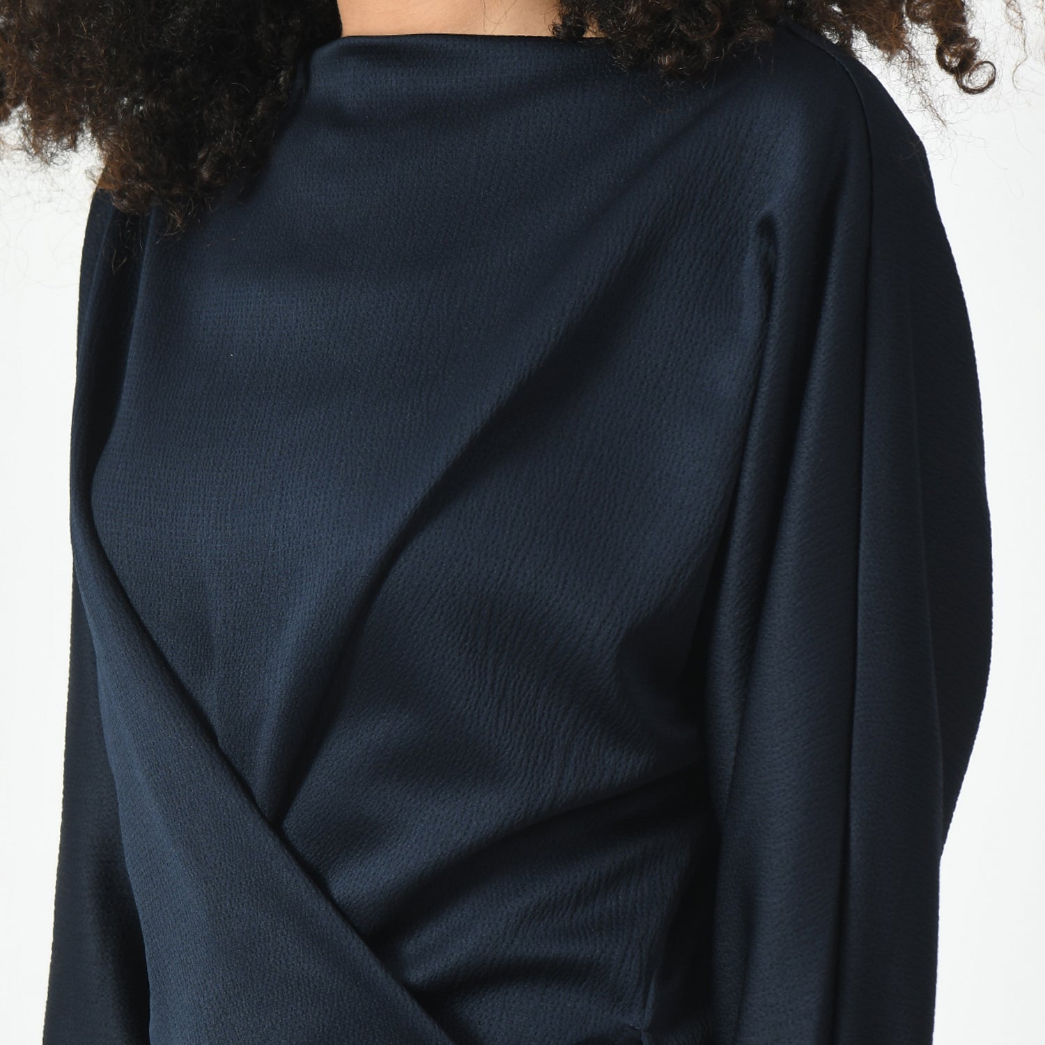 Navy Blue Asymmetrical Top