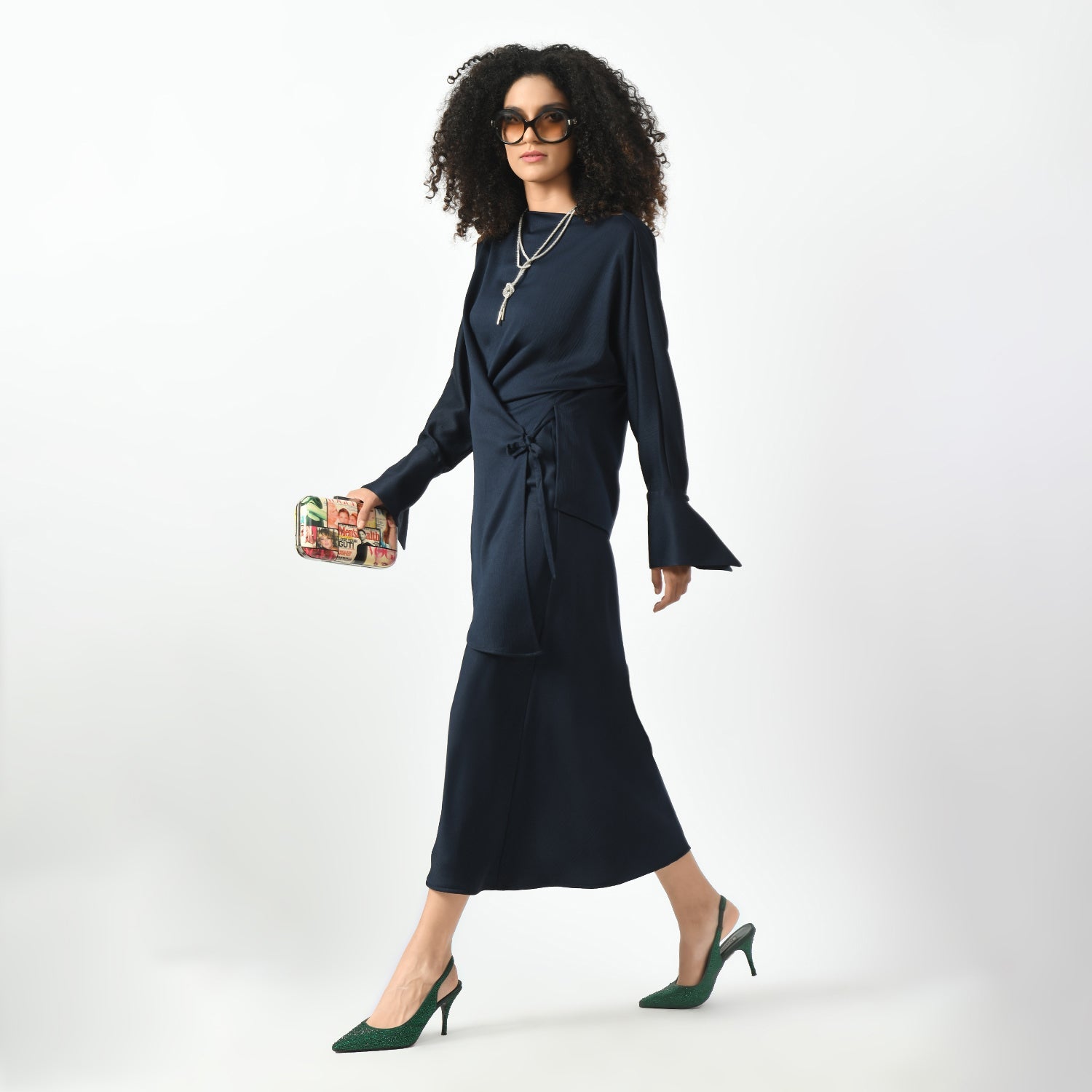 Navy Blue Bias Skirt