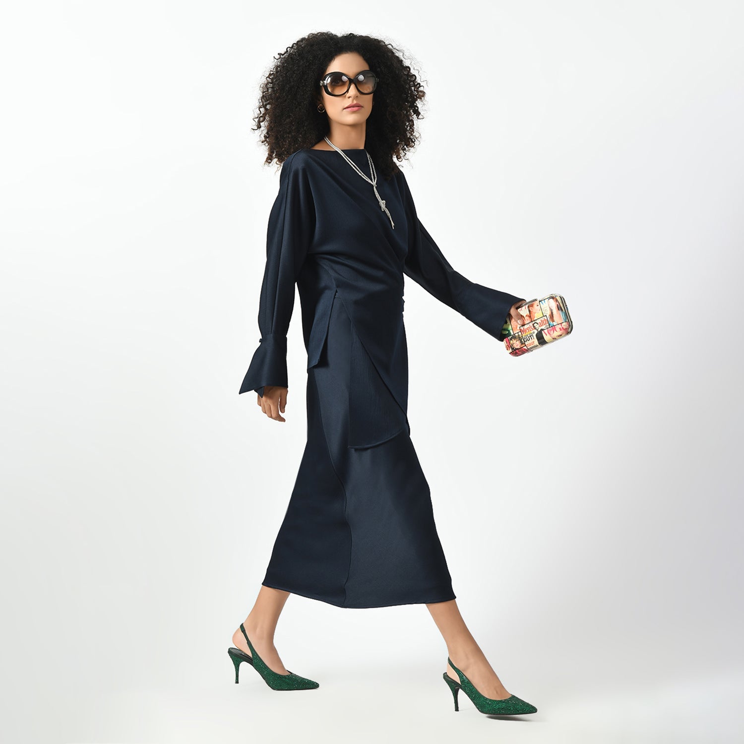 Navy Blue Asymmetrical Top