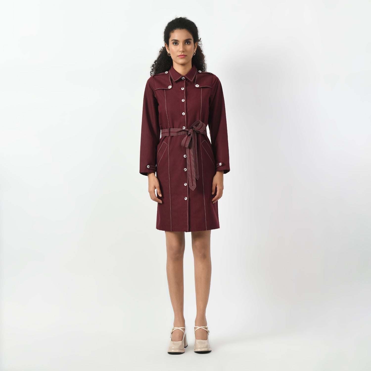 Maroon Trench Coat