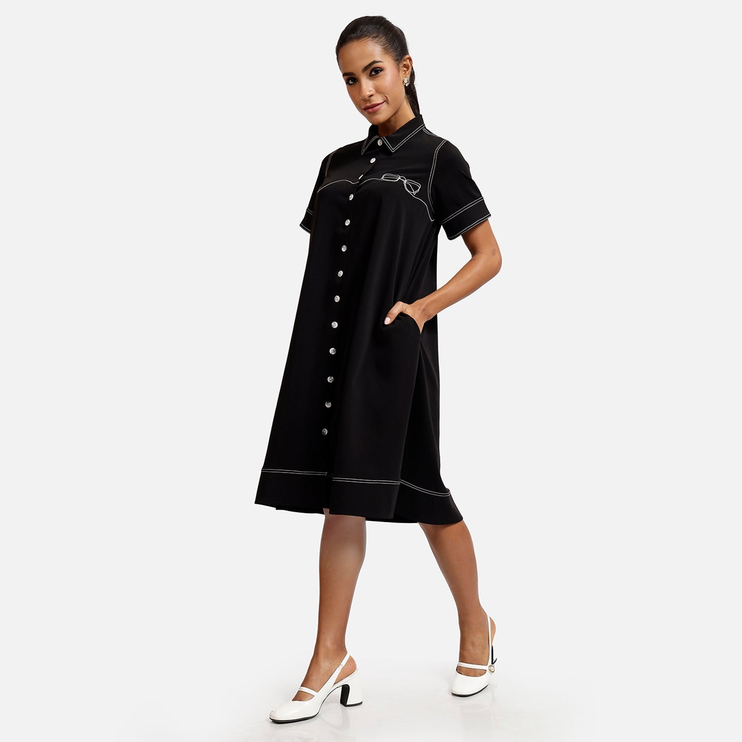 Buy Black Crepe Dresses for Women-2