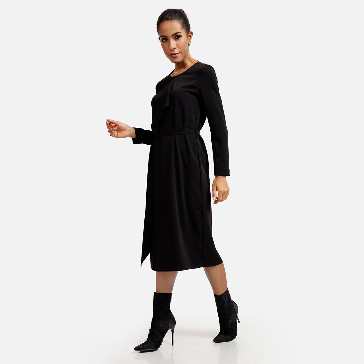 Buy Black Overlap  Office Dresses for Women-1