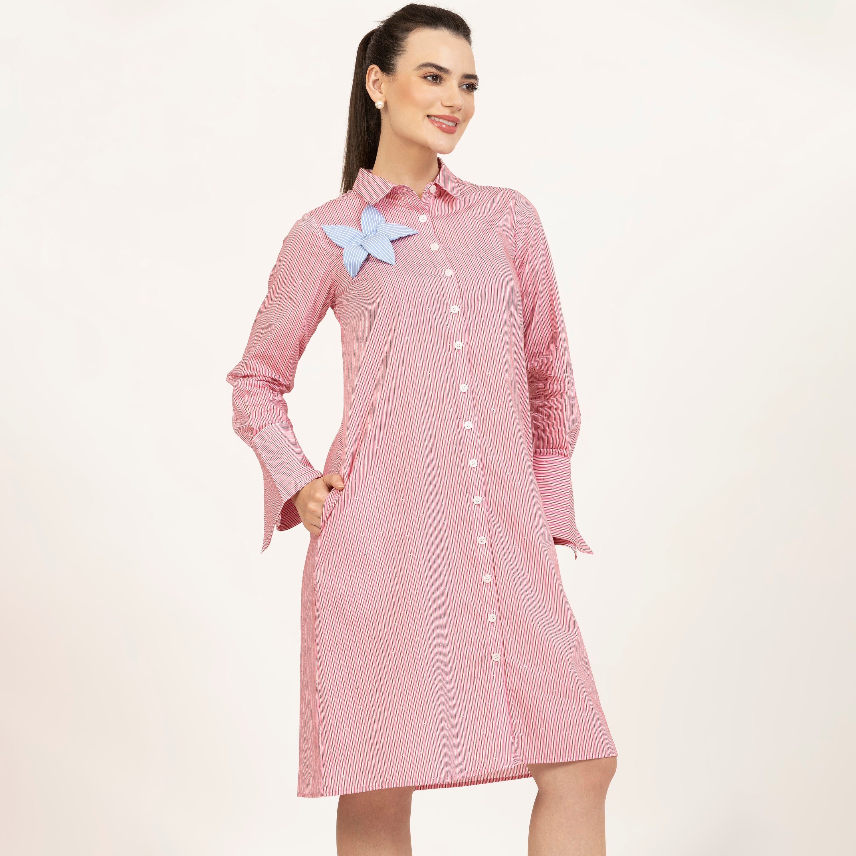 Buy Pink Striped Tunic for Women-2