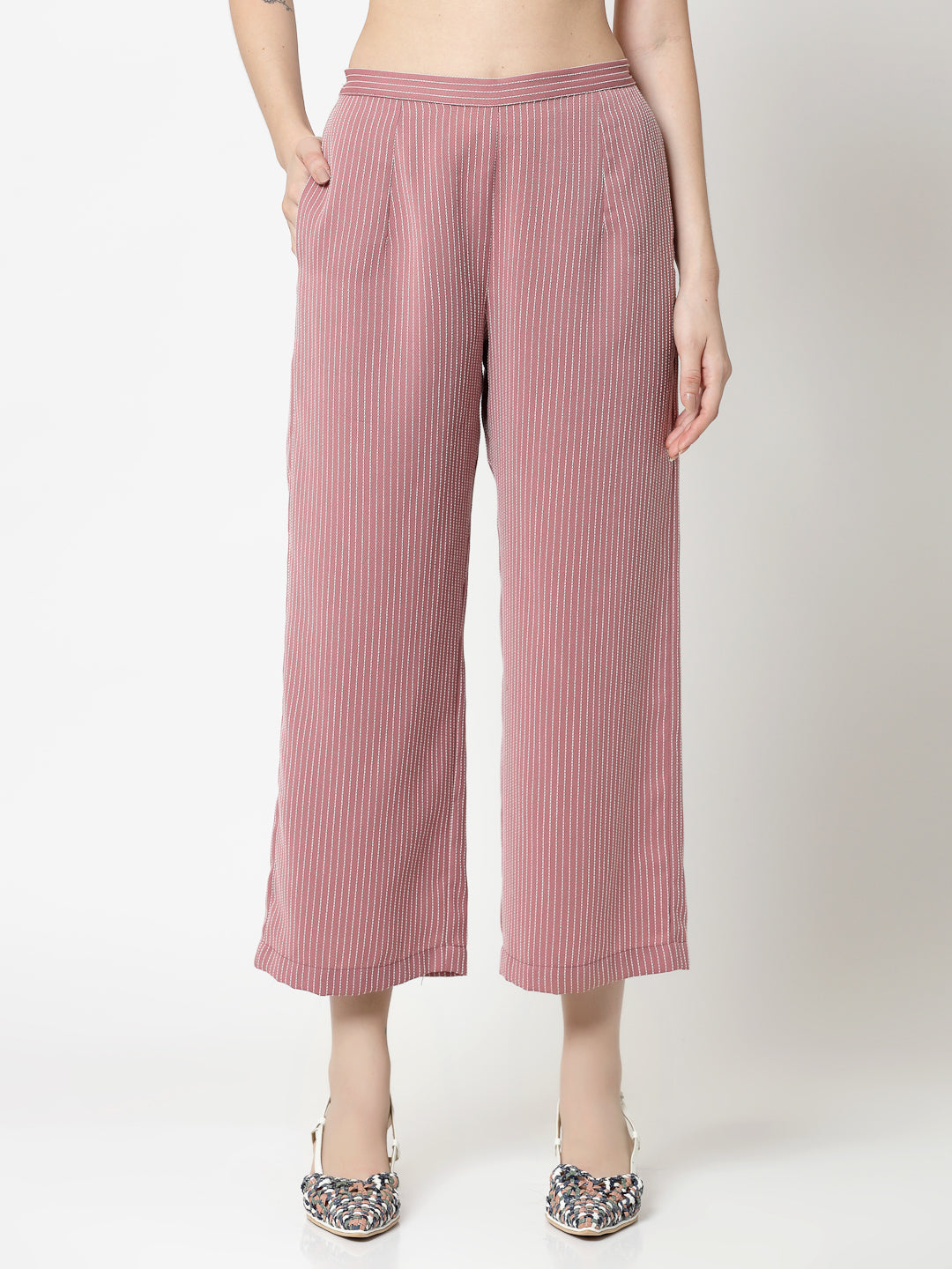 Buy Pink Plazzo for Women's -2