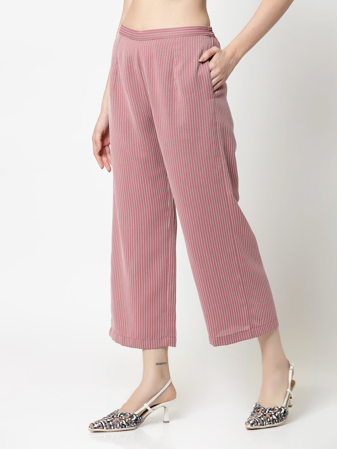 Buy Pink Plazzo for Women's -3
