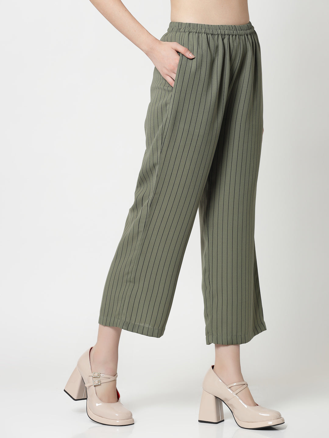 Buy Olive Plazzo for Ladies-2